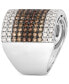 ფოტო #3 პროდუქტის Ombré® Chocolate Ombré Diamond & Vanilla Diamond (3 ct. t.w.) Wide Band Ring in 14k White Gold