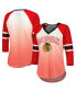 ფოტო #2 პროდუქტის Women's Red Chicago Blackhawks Lead Off Tri-Blend Raglan 3/4-Sleeve V-Neck T-shirt