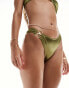 South Beach seashell high leg bikini bottom in green