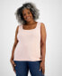 Plus Size Cotton Square-Neck Tank Top, Created for Macy's