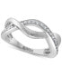ფოტო #1 პროდუქტის EFFY® Diamond Crossover Ring (1/5 ct. t.w.) in Sterling Silver or 14k Gold-Plated Sterling Silver