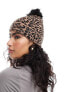 Фото #7 товара Threadbare Ski faux fur bobble hat in leopard print