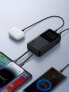 Powerbank 30W 10000mAh z wbudowanymi kablami iPhone Lightning i USB-C czarny