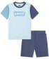 ფოტო #1 პროდუქტის Toddler & Little Boys Logo Colorblock Knit Shorts Set