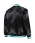 Men's Black Vancouver Grizzlies Big and Tall Hardwood Classics Wordmark Satin Raglan Full-Zip Jacket