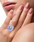 EFFY® Pink Amethyst (10-1/10 ct. t.w.) & Green Quartz (2-3/4 ct. t.w.) Flower Statement Ring Sterling Silver