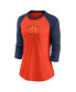 ფოტო #3 პროდუქტის Women's Orange, Navy Detroit Tigers Next Up Tri-Blend Raglan 3/4 -Sleeve T-shirt