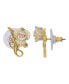 14K Gold Plated Rose Button Earring