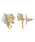 ფოტო #2 პროდუქტის 14K Gold Plated Rose Button Earring