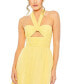 Women's Ruched Halter Strap Keyhole Chiffon Gown