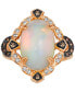 Neopolitan Opal (3-1/5 ct. t.w.) & Diamond (1/4 ct. t.w.) Halo Ring in 14k Rose Gold