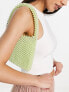 True Decadence pearl structured grab bag in sage green