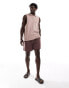 ASOS DESIGN relaxed tank vest with polo neck in pink towelling