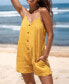 Фото #2 товара Women's Canary Button-Front Cami Romper