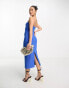 Фото #8 товара Forever New Petite bandeau maxi dress with cut out in blue