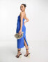 Фото #4 товара Forever New Petite bandeau maxi dress with cut out in blue