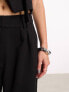 COLLUSION tailored wide leg trousers co-ord with elasticated waistband in black