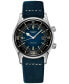 ფოტო #1 პროდუქტის Men's Swiss Automatic Legend Diver Blue Leather Strap Watch 42mm