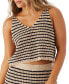 Juniors' Kelsey Striped Cotton Crochet Cover-Up Tank Top