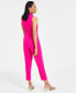 Фото #2 товара Women's Notched Collar Jumpsuit, Created for Macy's