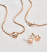 Romantic bronze heart earrings with crystals JFS00609791