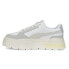 Фото #3 товара Puma Mayze Stack Luxe Lace Up Platform Womens Grey, White Sneakers Casual Shoes