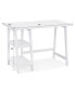 Contemporary Wood Writing Desk with Storage, White