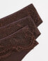 Фото #2 товара ASOS DESIGN 3 pack no VPL & lace thong in brown