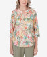 ფოტო #1 პროდუქტის Women's Tuscan Sunset V-Neck Abstract Animal Print Top