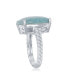 Фото #3 товара Sterling Silver Four-Prong Square Larimar with Rope Design Band Ring