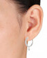 ფოტო #2 პროდუქტის Diamond Dangle Hoop Earrings (3/4 ct. t.w.) in 10k White Gold