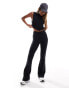 ASOS 4505 soft touch slim kick flare with ruched waist in black