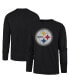 Фото #1 товара Men's Black Distressed Pittsburgh Steelers Premier Franklin Long Sleeve T-shirt