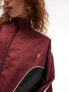 Topshop co-ord oversized sporty shell jacket in burgundy