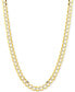 ფოტო #1 პროდუქტის 26" Two-Tone Open Curb Link Chain Necklace in Solid 14k Gold & White Gold