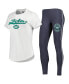 ფოტო #1 პროდუქტის Women's White, Charcoal New York Jets Sonata T-shirt and Leggings Sleep Set