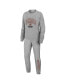 Women's Heather Gray Cincinnati Bengals Plus Size Knitted Tri-Blend Long Sleeve T-shirt and Pants Lounge Set