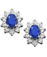ფოტო #2 პროდუქტის Sapphire (1-1/3 ct. t.w.) and Diamond Accent Stud Earrings in 10k White Gold (Also in Emerald)