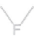 Фото #1 товара Initial E Pendant Necklace in Sterling Silver, 16" + 2" extender, Created for Macy's