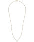 Фото #3 товара Macy's cultured Freshwater Pearl (4mm) & Diamond Accent Station 17" Collar Necklace in 14k Gold