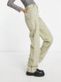 ASOS DESIGN Tall minimal cargo trouser in khaki with contrast stitching