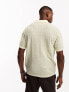 ASOS DESIGN knitted textured polo shirt in sage green