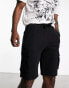 ONLY & SONS jersey cargo short in black