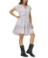 Фото #2 товара Women's Striped Lace-Trim Babydoll Dress