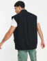 Topman sleeveless overshirt with patch pockets in black