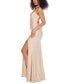 Juniors' Pleated Lace-Up-Back Gown