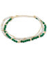 ფოტო #3 პროდუქტის Cultured Freshwater Pearl (3 - 3-1/2mm), Dyed Jade, & Polished Bead Triple Layer Bracelet in 14k Gold-Plated Sterling Silver