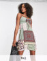 Фото #1 товара Violet Romance Tall cami mini dress in patchwork print