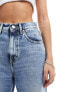 Tommy Jeans ultra high rise tapered mom jeans with knee rips in light wash