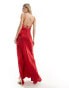 Mango cami maxi dress in red